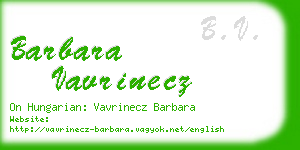 barbara vavrinecz business card